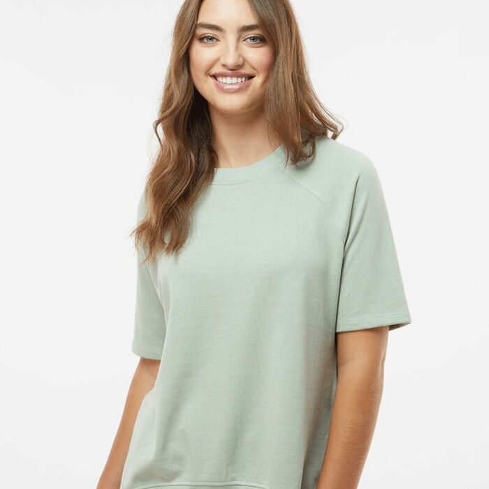 Women's French Terry Short Sleeve Crewneck Pullover Thumbnail
